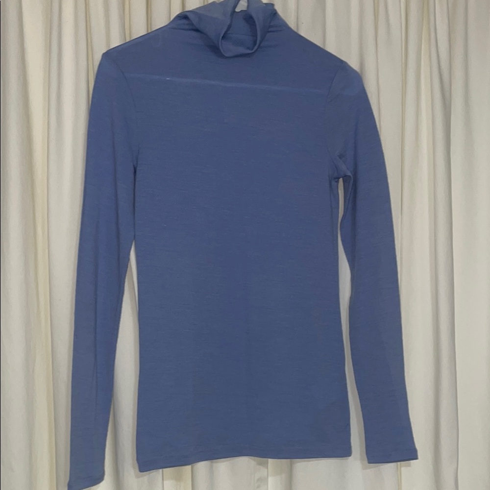 Club Monaco Blue Fitted Long Sleeve Top